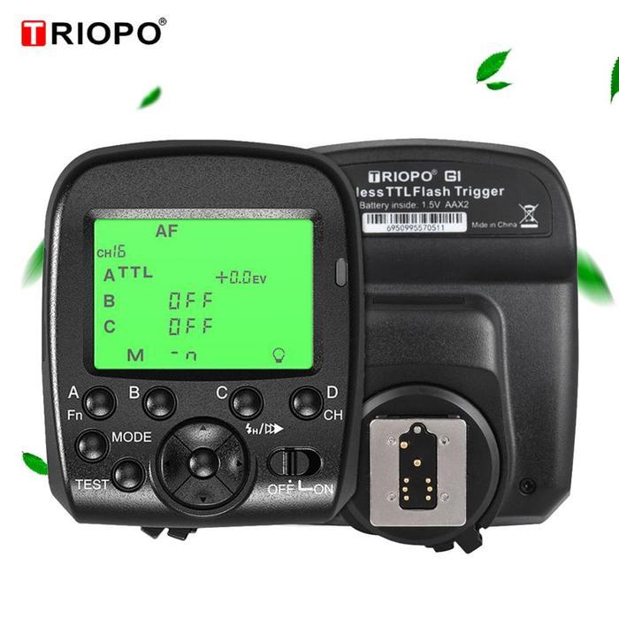 TRIOPO G1 Dual TTL inalámbrico gatillo con pantalla panorámica LCD