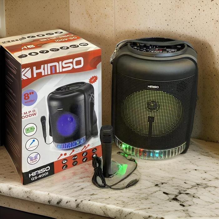 MKC KIMISO-4001 SPEAKER AKTIF BLUETOOTH SPEAKER KARAOKE PORTABLE 8" BULAT KIMISO QS-4001 BLUETOOTH U