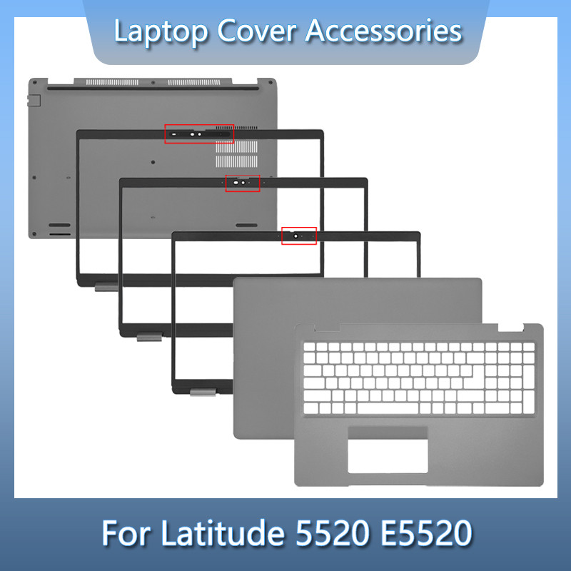 NEW For Latitude 5520 E5520 Laptop LCD Back Cover Front Frame Bezel Hinges Palmrest Bottom Case