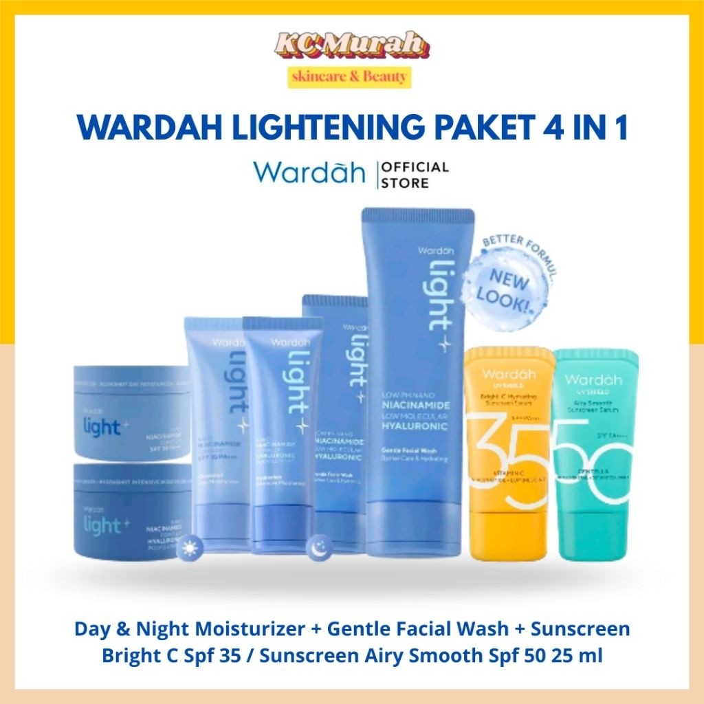Wardah Paket Hemat Lightening + Sunscreen 4in1