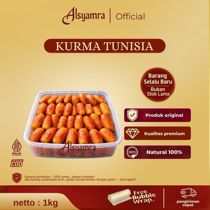Kurma Madu Kurma Tunisia 1kg Kualitas Premium Basah Tidak Kering Kemasan Thinwall
