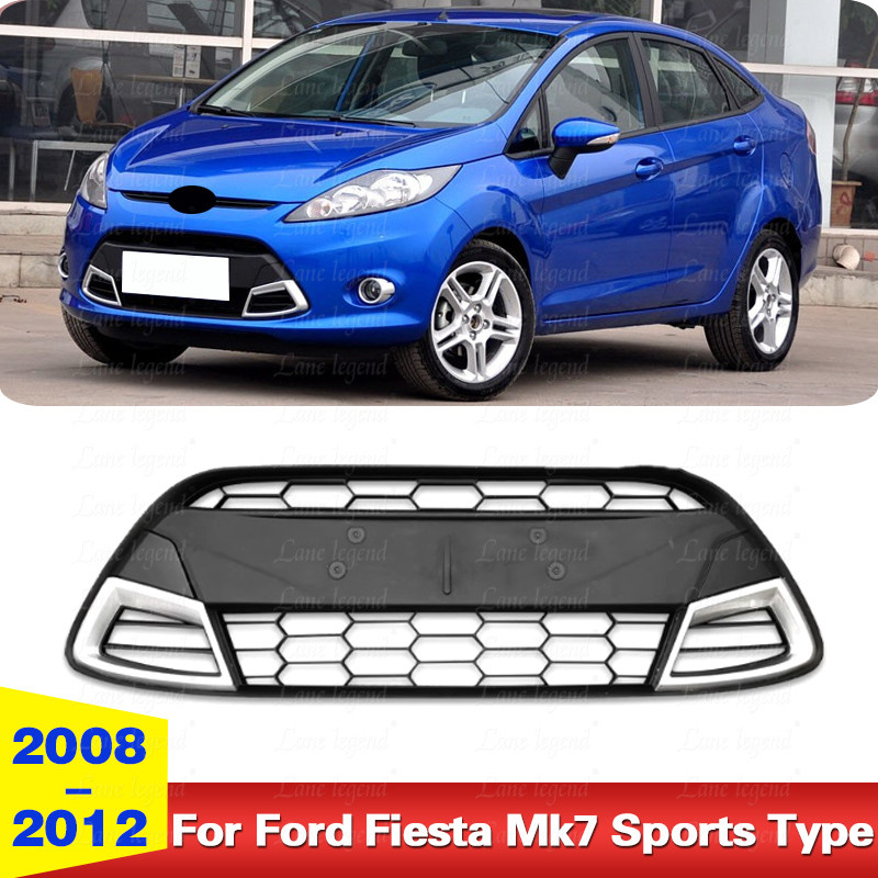 Front Bumper Grill Lower Grille for Ford Fiesta Mk7 2008 2009 2010 2011 2012 ABS Racing Centre Grill