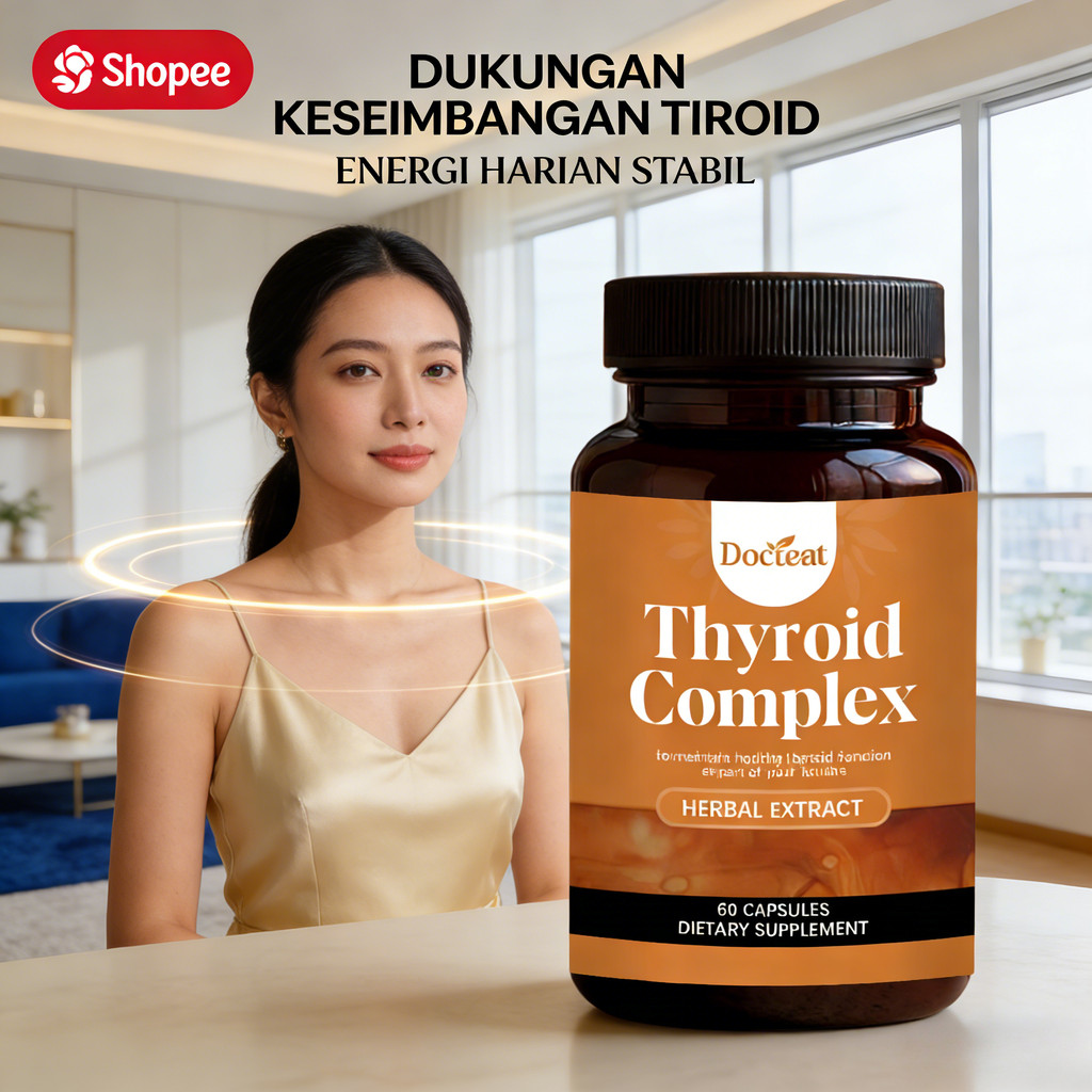 Docteat Thyroid Complex | Dukungan Keseimbangan Tiroid & Energi Harian | Suplemen Premium | 60 Capsu