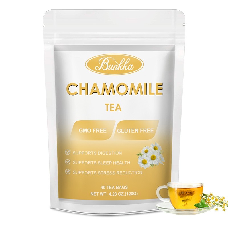 Bunkka Teh Herbal Chamomile 100 Persen Murni Bebas Kafein untuk Relaksasi Tidur dan Kesehatan Harian