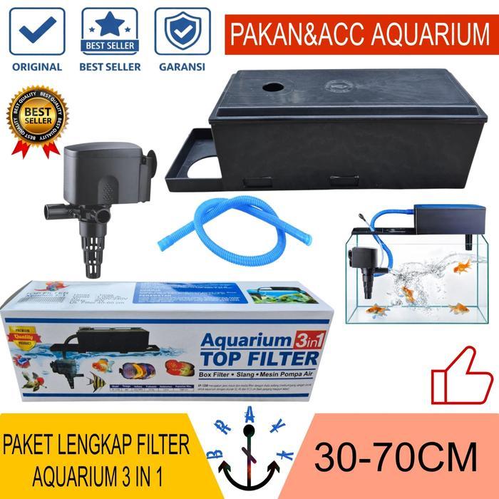 Filter Pompa Ikan Hias Komplit Top Filter Box Aquarium 3 In 1 SP 1200 Garansi - Warna