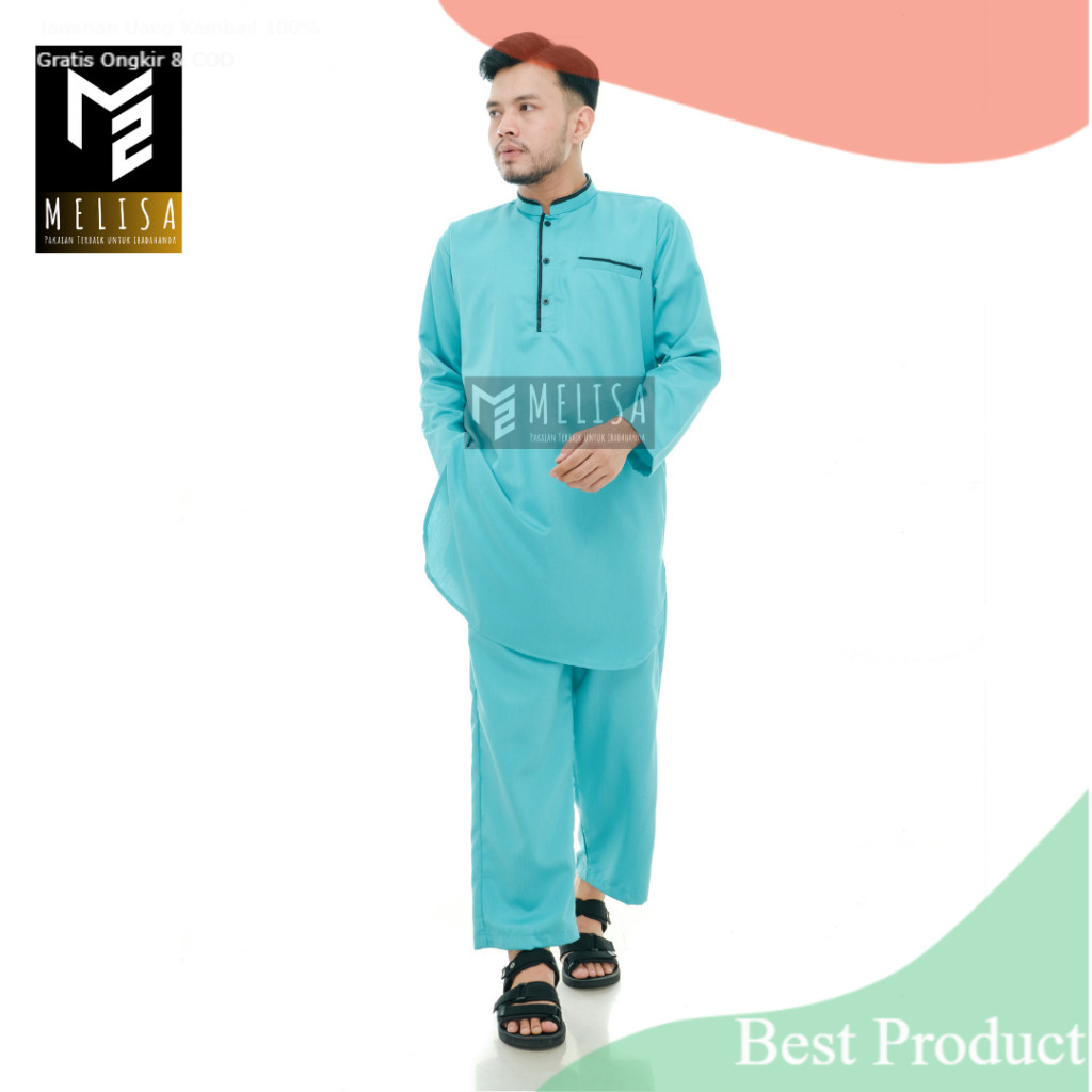 Baju Koko Pria Setelan Kurta Pakistan Lengan Panjang Bahan Katun Toyobo Koko Muslim Dewasa Remaja Pr