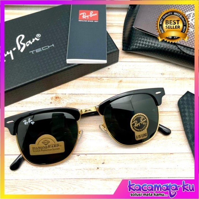 TERMURAHHH [COD] Kacamata Rayban Clubmaster 3016 Lensa Hard Diamond Kacamata-KU Authentic Kacamata-K