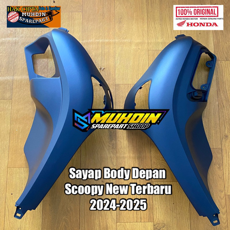 Cover Front Sayap Body Depan Kanan Kiri Scoopy New Terbaru 2024/2025 Biru Doff Original ori