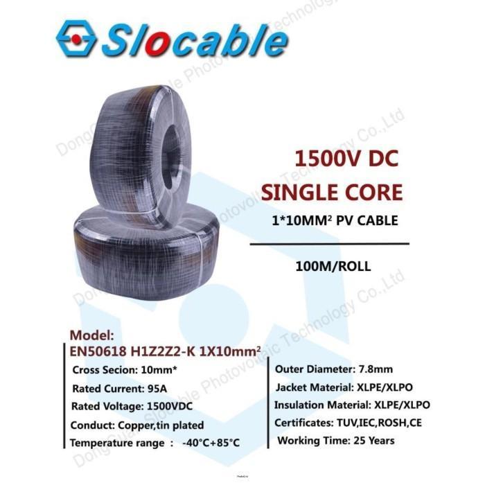 Kabel Solar Panel Kabel Panel Surya 1x10mm Slocable PV CABLE PV 1F 100 Meter