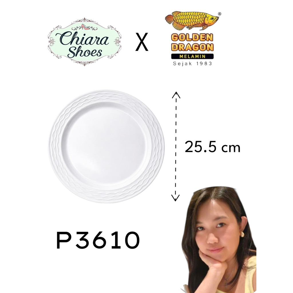 CHIARASHOESXGOLDEN DRAGON P3610 PIRING MELAMIN PREMIUM 10 INCH NASI PADANG RAMES