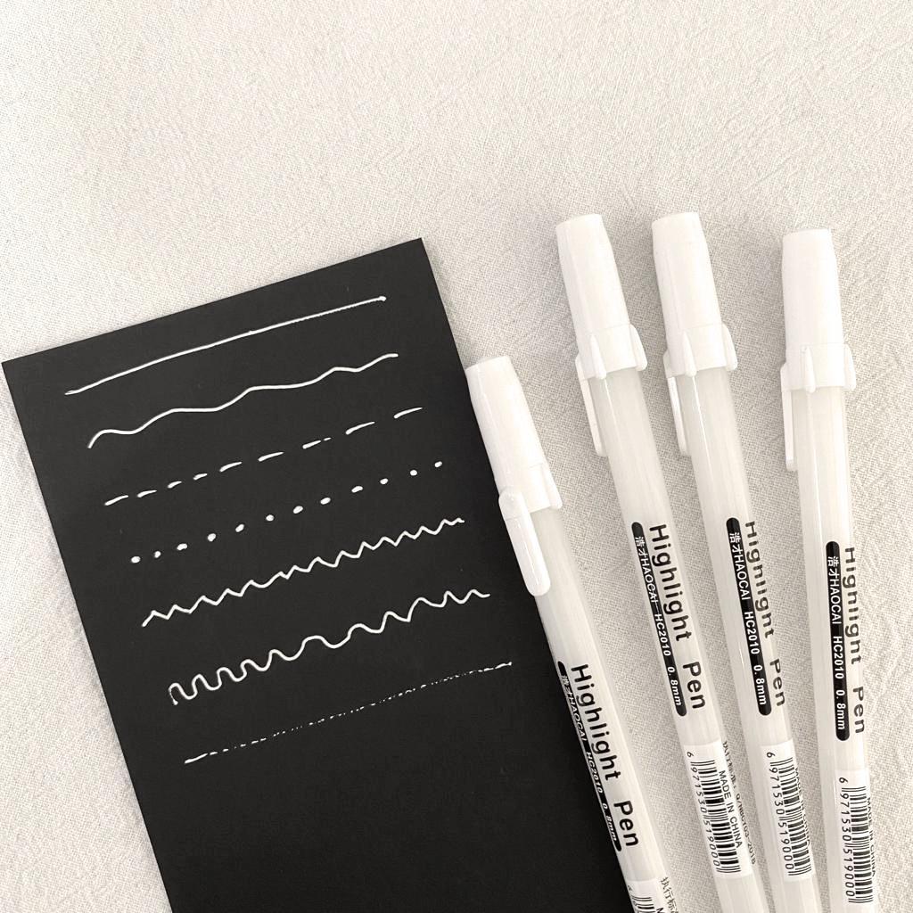 Pulpen Tinta Putih Pigment Liner 0.8mm | Pena Gel Putih untuk Gambar Kaligrafi Scrapbook Journaling