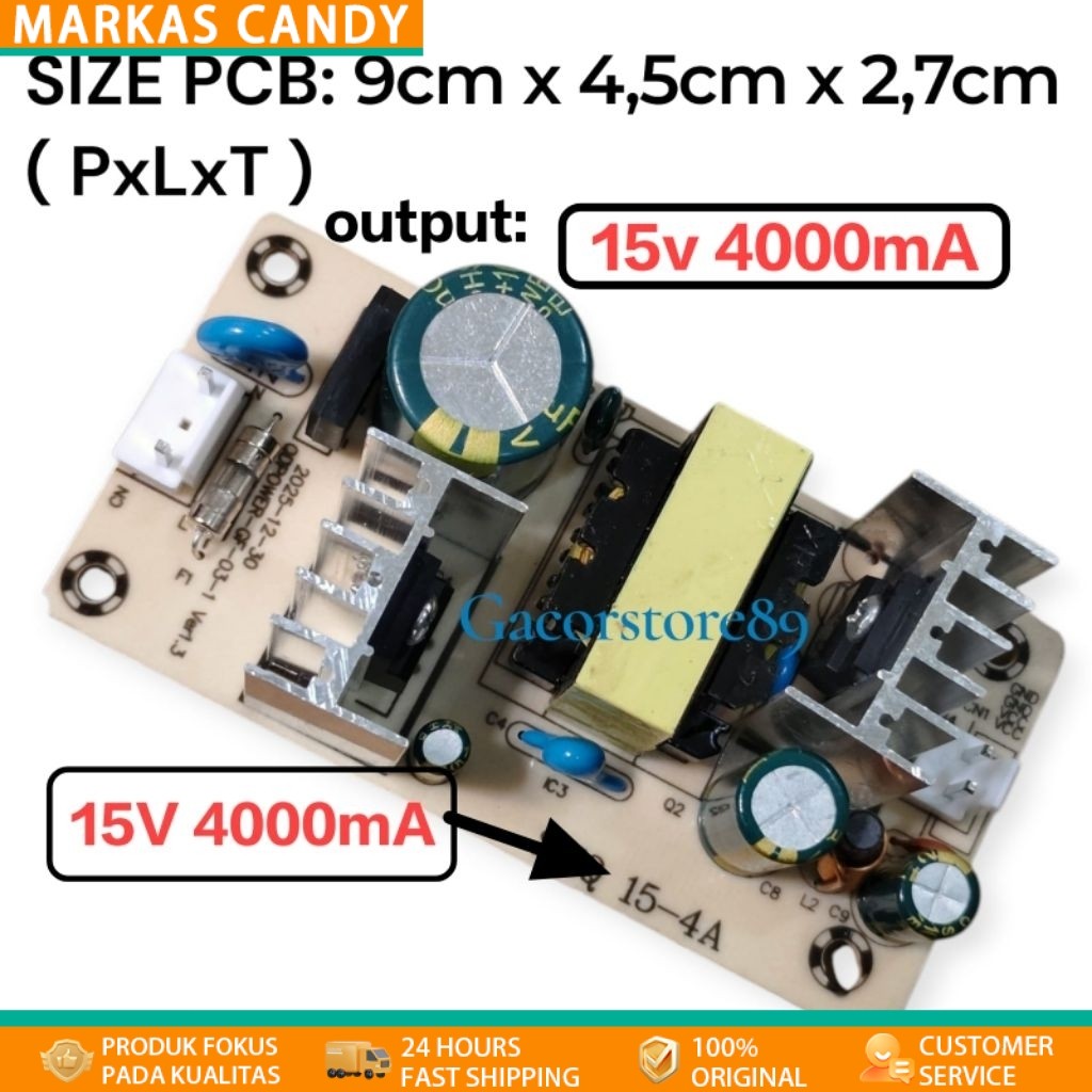 power suplai supply speaker aktif portable 15v 4000mA Tanaka DAT advance NOISE GMC ASATRON HT- 8890 
