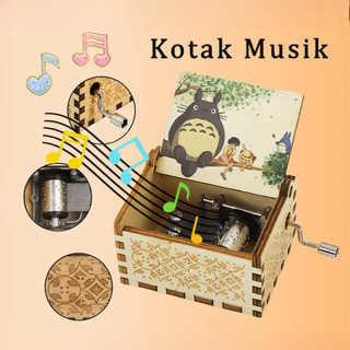 Box Music Kayu Vintage Wooden Music Manual Diputar Kotak Terbaru