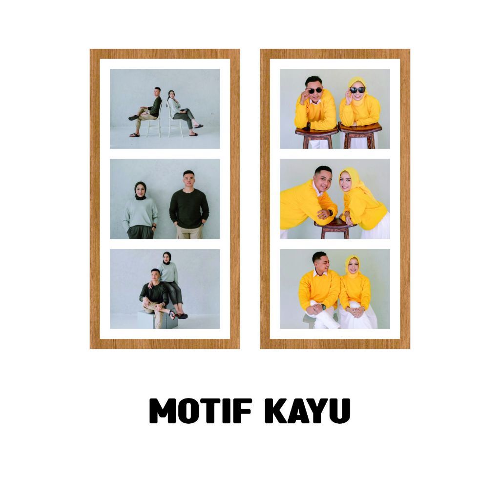 Happymestore59 - Paket Cetak Foto Bingkai Kayu  Ukuran 15x30 isi 3 Foto Gantungan