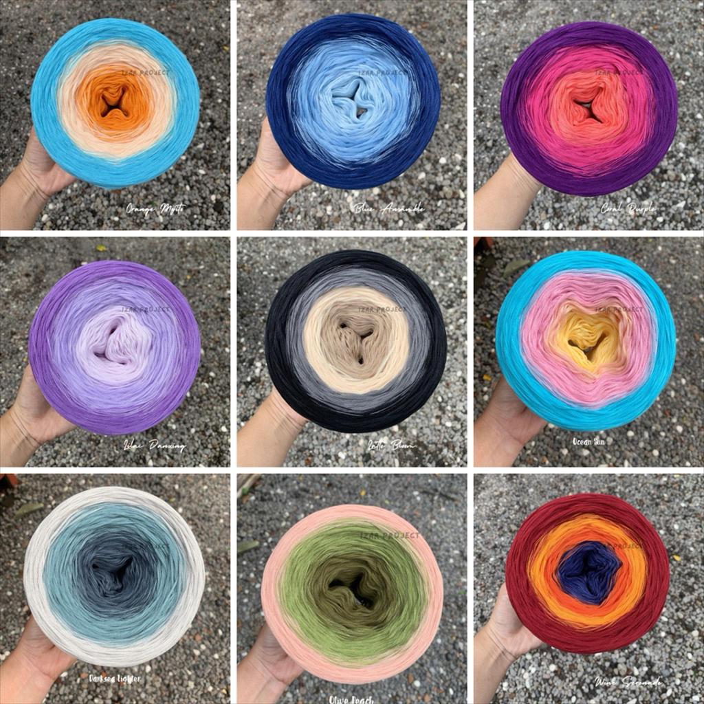 Benang Gradasi 3 Warna Benang Rajut Gradasi 3 Warna Size 2 - 10ply