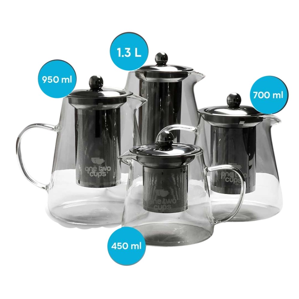Teko Kaca Ceret Kaca Tahan Panas dengan Saringan Glass Teapot