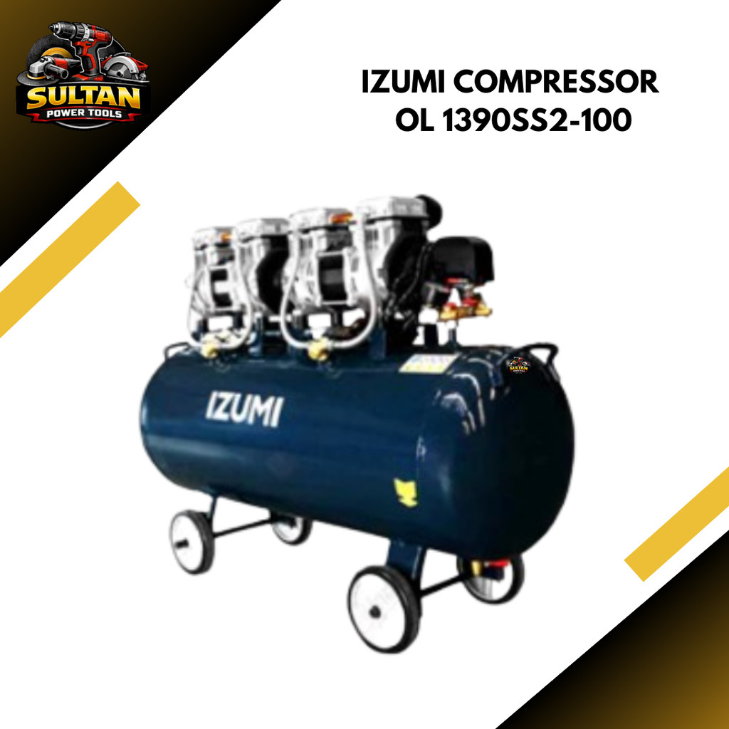 IZUMI OL 1390SS 100 L Kompresor Angin Udara SILENT HIGH SPEED Oilless