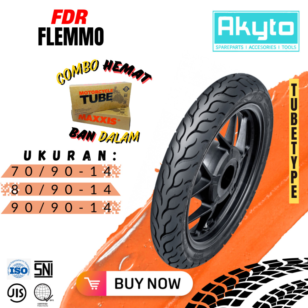 BAN FDR FLEMMO RING 14 / BAN TUBETYPE  (TB) / BAN MOTOR RING 14 / BAN R14 / (70/90-14 , 80/90-14 , 9
