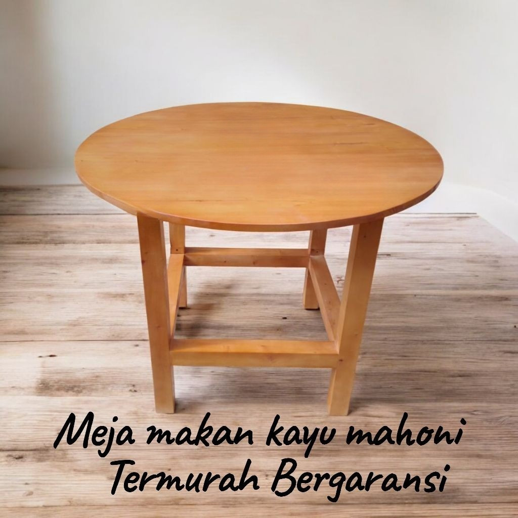 Meja makan Bulat  kayu mahoni Meja kayu Bulat Minimalis meja serbaguna