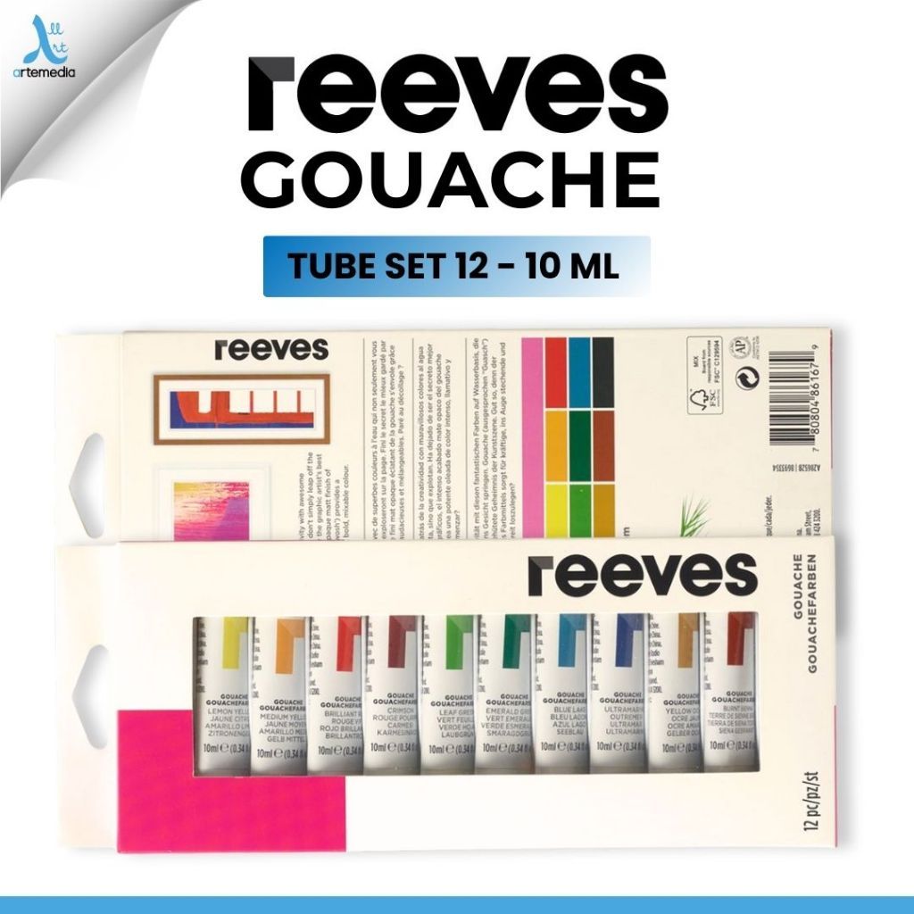 Reeves Gouache Color Paint Tube Set Cat Gouache Set 12