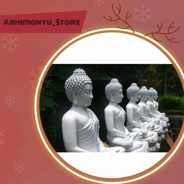 NEW PRODUK Rupang / Patung Buddha Resin Fullcolor tinggi 35 cm Free Packing - Putih TERLARIS