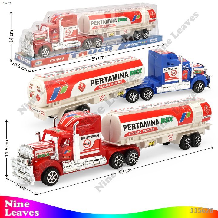 Mainan Anak Truk Trailer Tangki Pertamina Friction Truck Box