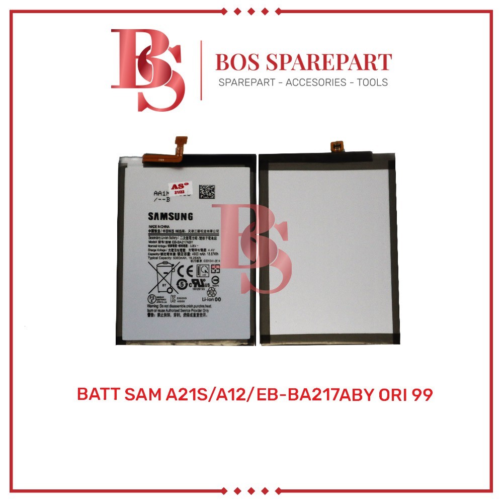 Bos Sparepart ITC Cempaka - BATERAI SAMSUNG A21S / A12 / EB - BA217ABY ORI 99 / BATERAI / BATRE