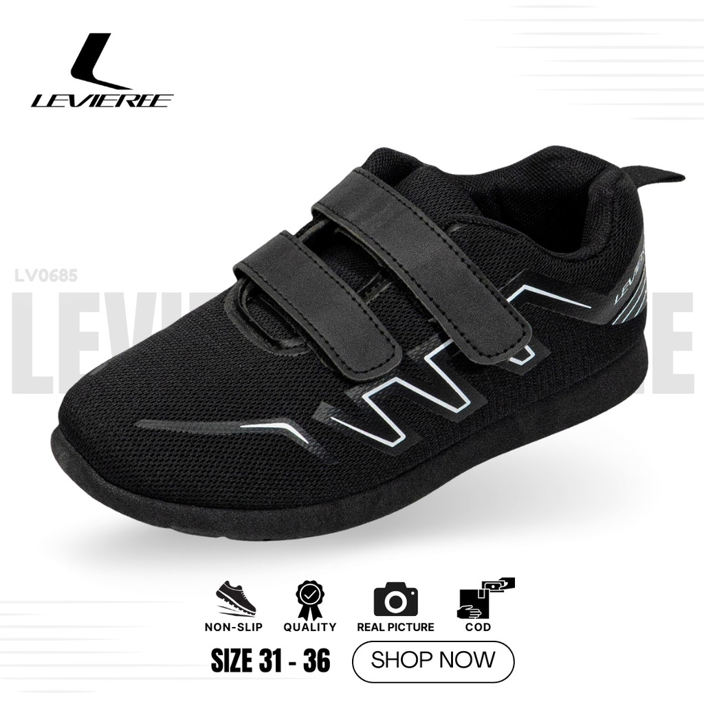 LVR Taeyang  SIZE 21-36 Sepatu Sneakers Anak Sepatu Sekolah Anak Sepatu Hitam Anak LV0685