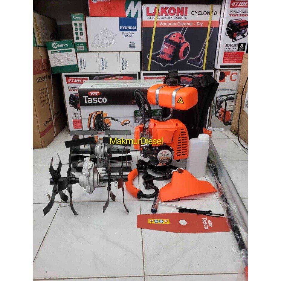 Mesin Potong Rumput Tasco 2Tak + 2Set Mini Cultivator