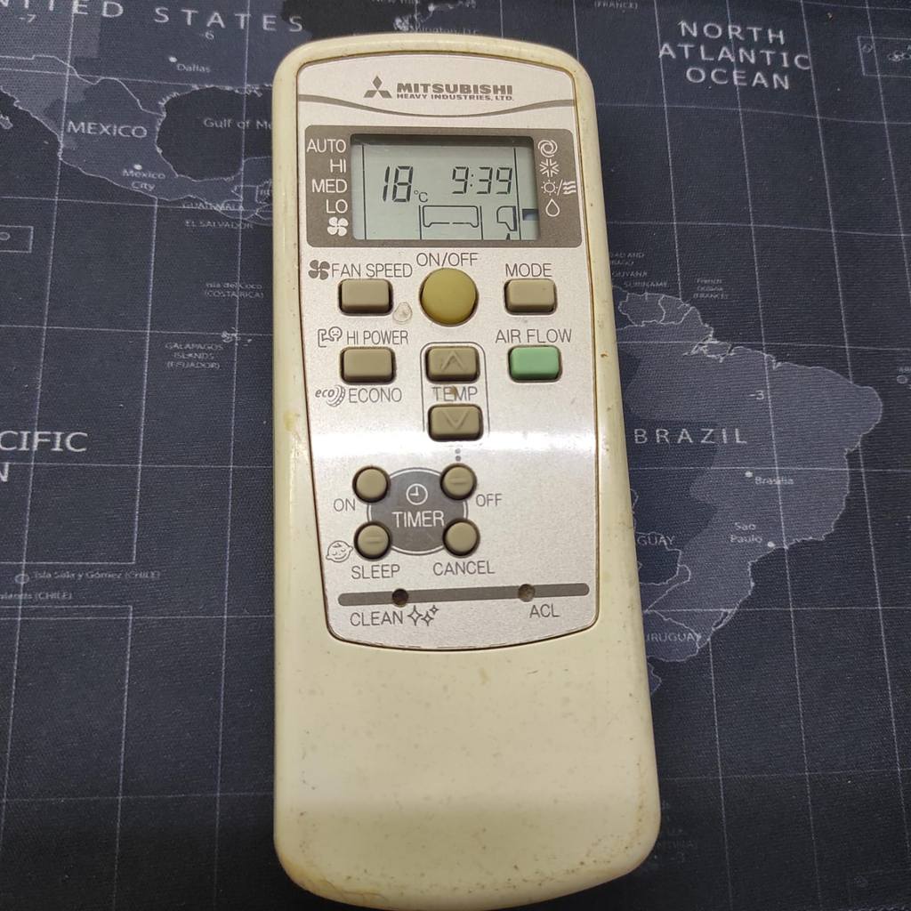 ( BEKAS ) ( FUNGSI NORMAL ) REMOT AC MITSUBISHI RKX502A001B RKX502A001B