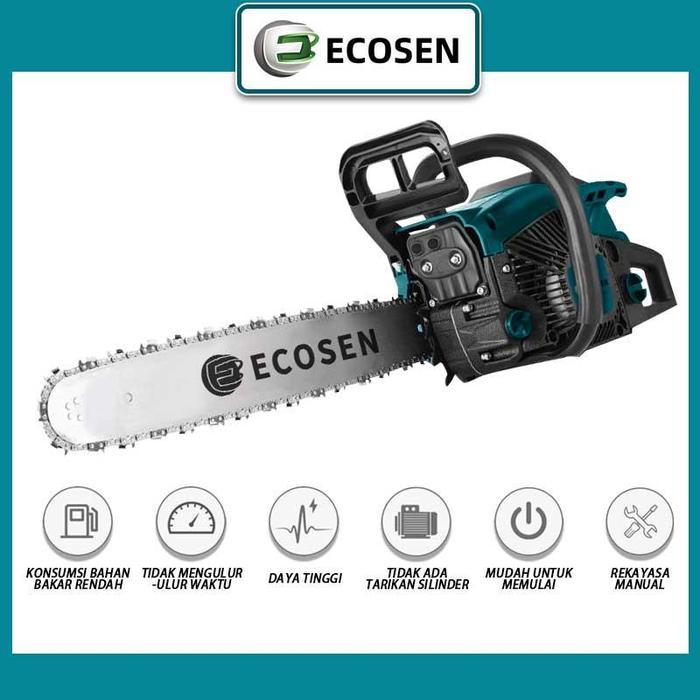 ECOSEN Mesin Gergaji 20/22/24 InchChainsaw Alat Pemotong Gergaji Lanjut BensinPortabel - Set gergaji