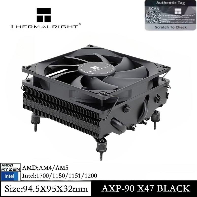 Thermalright AXP90-X47 BLACK CPU Cooler TL-9015B Slim PWM AGHP Tenology Air Cooler for AM4 AM5 Intel
