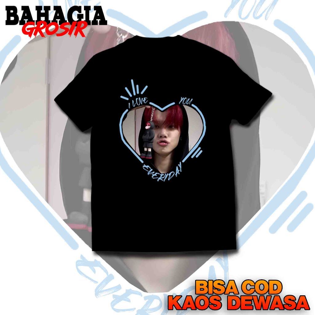 Kaos Motif Viral Terbaru/ Baju Dewasa Distro Oversize TXT I Love you everyday series - Yeonjun Korea