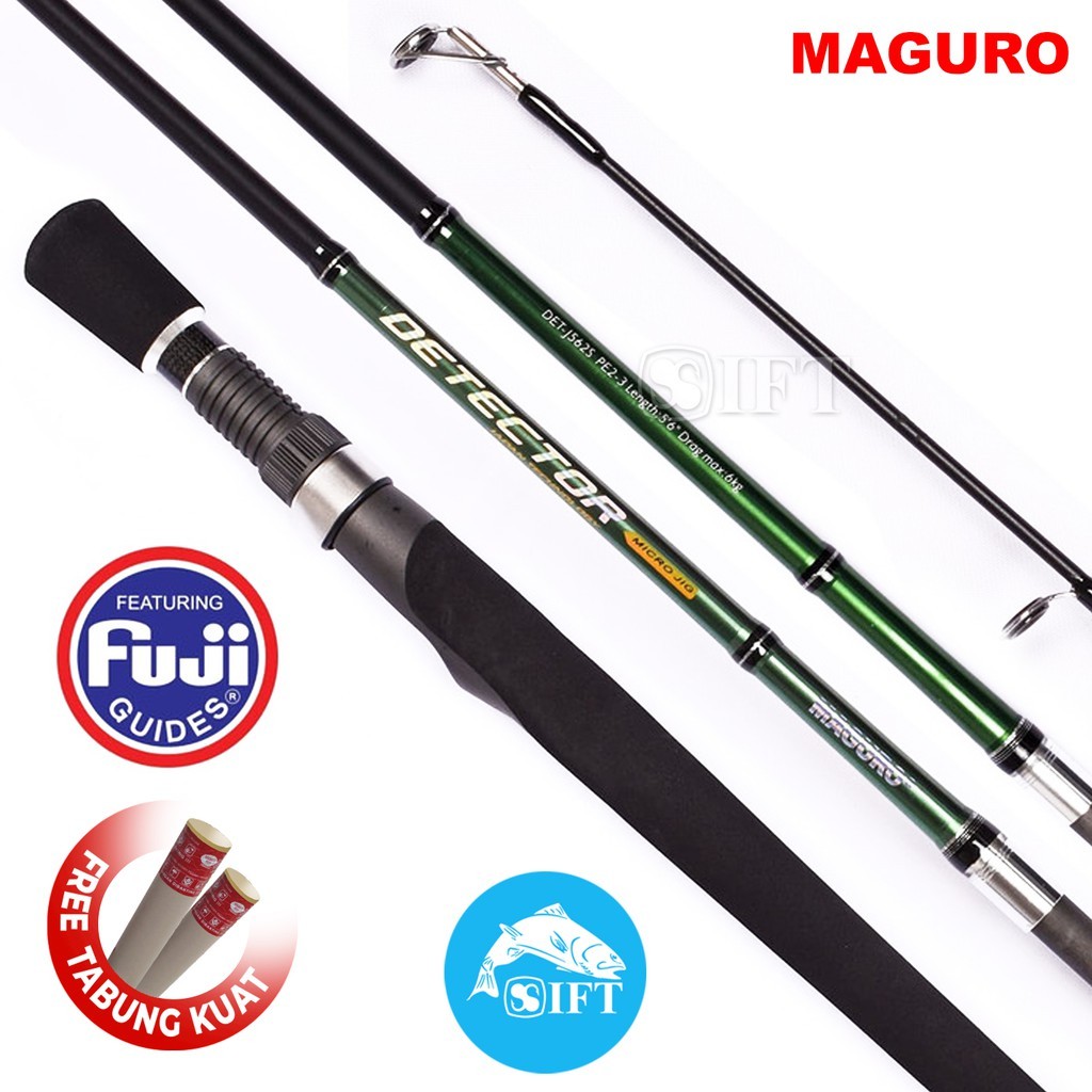 Joran MAGURO DETECTOR 170 | Fuji Alconite + Seat | UL Light Jigging Laut IFT Pancing