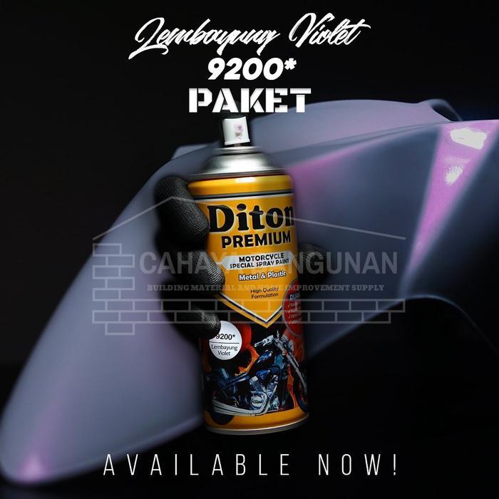 PAKET Diton Premium Bunglon Lembayung Violet 9200 Cat Semprot 400cc 40 - Putih