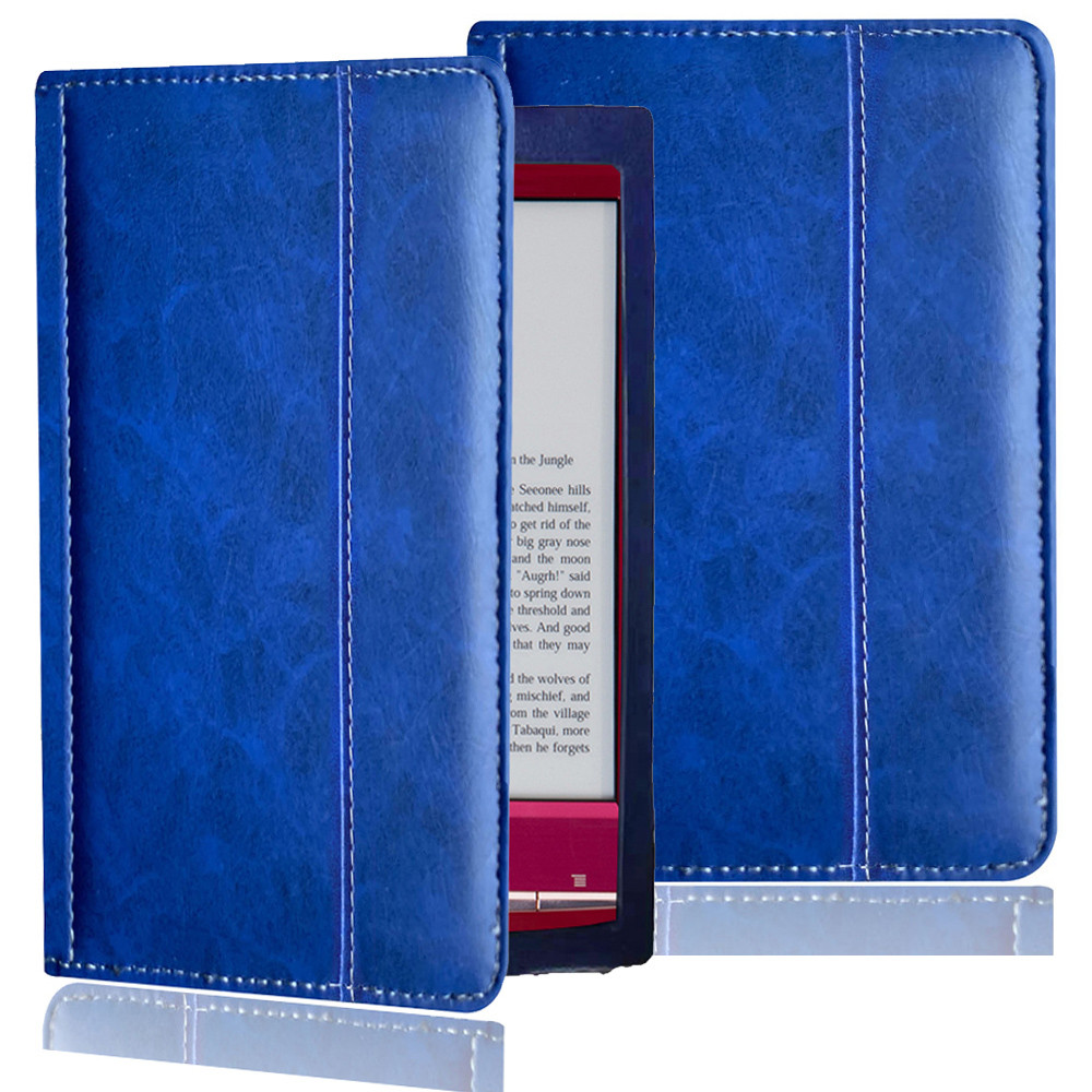 Folio Leather Cover for Sony PRS-T1 gital Book Reader Protective Case with Magnetic Closure Pocket f