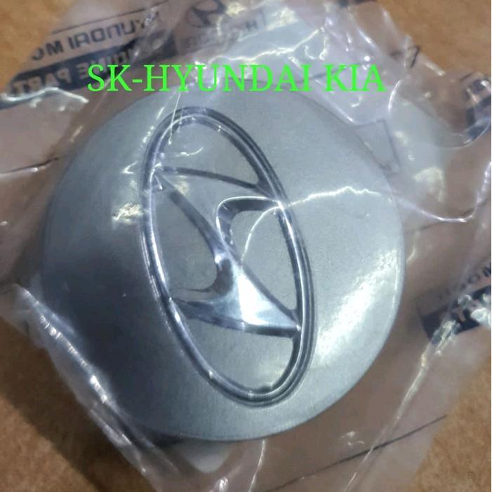 EMBLEM LOGO DOP VELG RODA MOBIL HYUNDAI - ORI BERMUTU