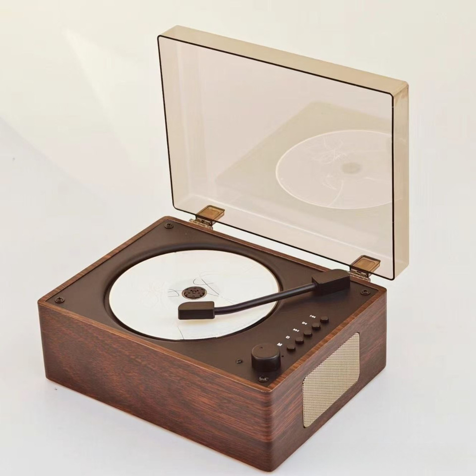 HOMEFISH New Retro Cd Player Bluetooth Album Stereo Allinone Player CD Player Birthday Gift