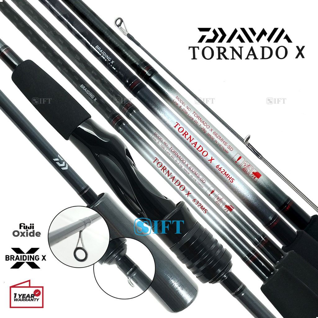 Joran DAIWA TORNADO X  [2023] Fuji Guides + Braiding X blank | Casting | Spinning | Kolam Sungai Dan