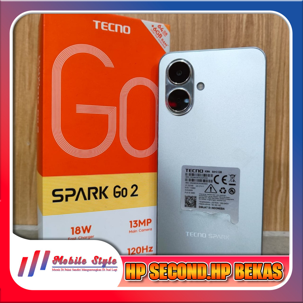 Tecno Spark Go 2 Ram 3/64GB | Ram 4/64GB | Ram 3/128GB | Ram 4/128GB | Ram 4/256GB Second Mobile Sty