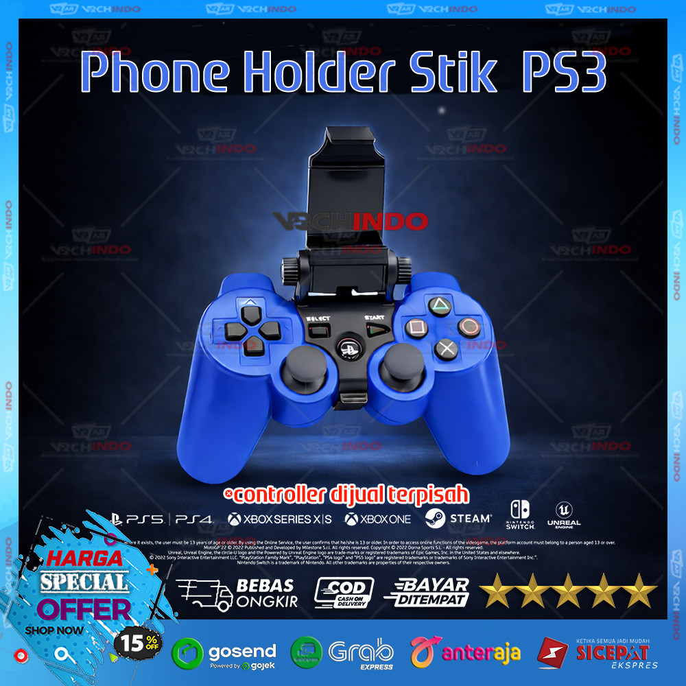 Holder HP untuk Stik PS3 DS3 Mobile Phone Clamp Game Controller Bracket PUBG Mobile Free Fire MLBB