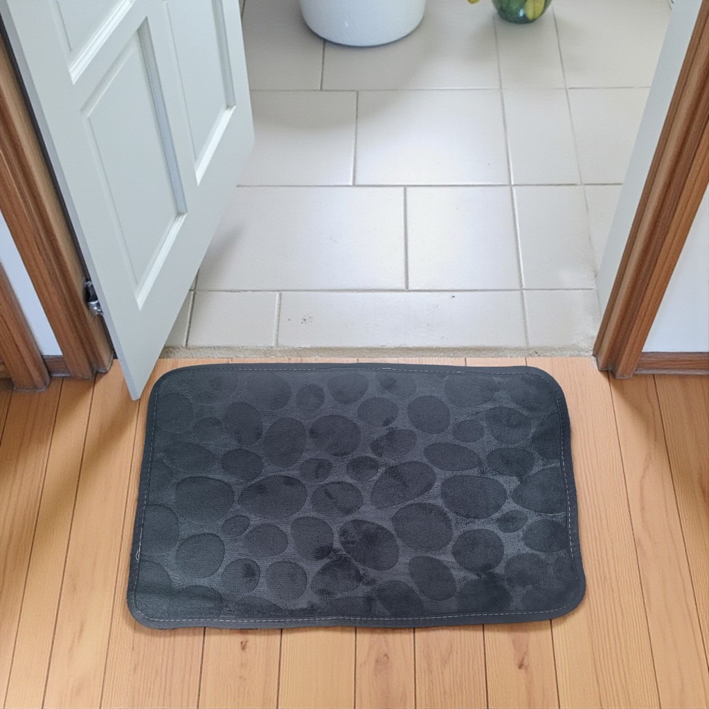 TaffHOME Keset Kamar Mandi Cobble Stone Super Absorbent 60x40cm - Jn39