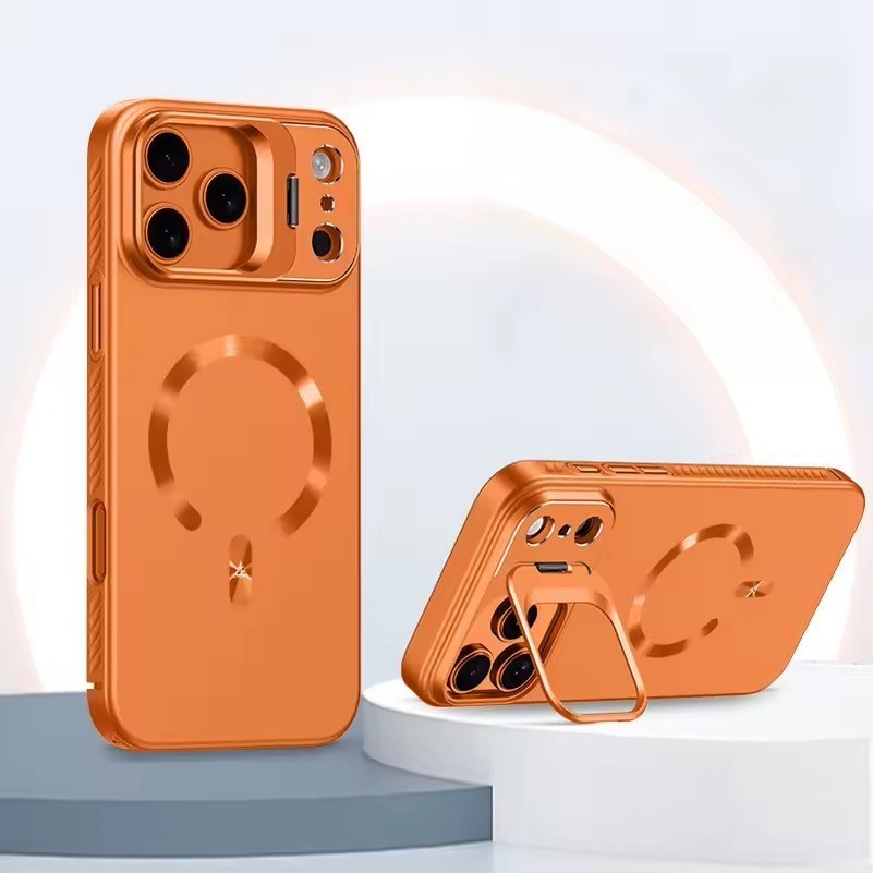 Pelindung Belakang Anti Gores dengan Casing Holder Kamera Tersembunyi untuk iPhone 17 Pro Max iphone