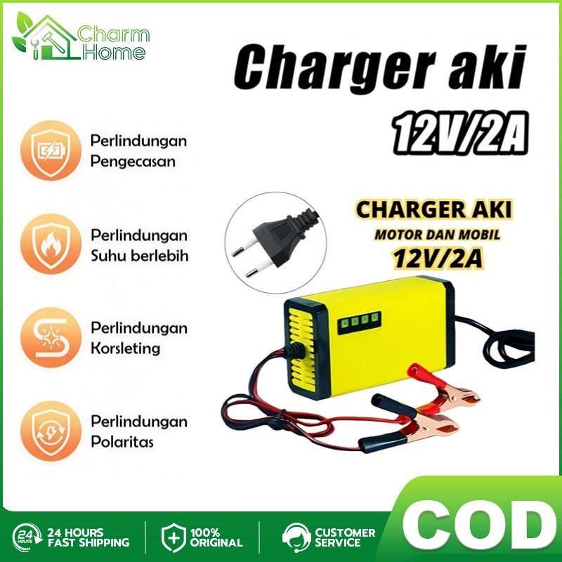 Charger Aki 2a 12v Motor Mobil Kabel Indonesia Casan Aki Accu Alat Cas Aki Motor Mobil 12v 2a