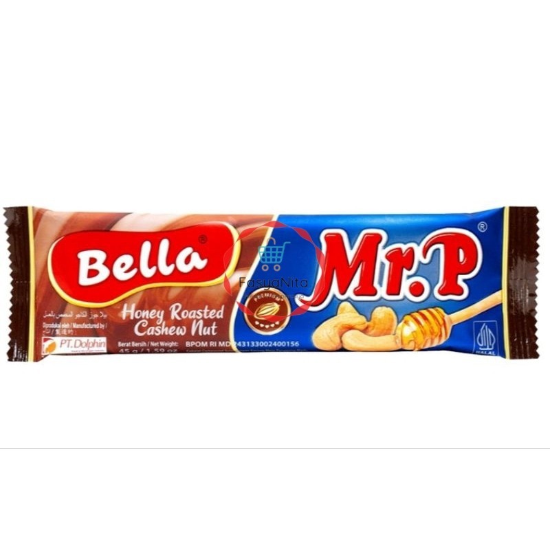 Bella Mr. P Cokelat Bar Honey Roasted Cashew Nut 45 g - Fasyanita Online Fresh Mart Denpasar