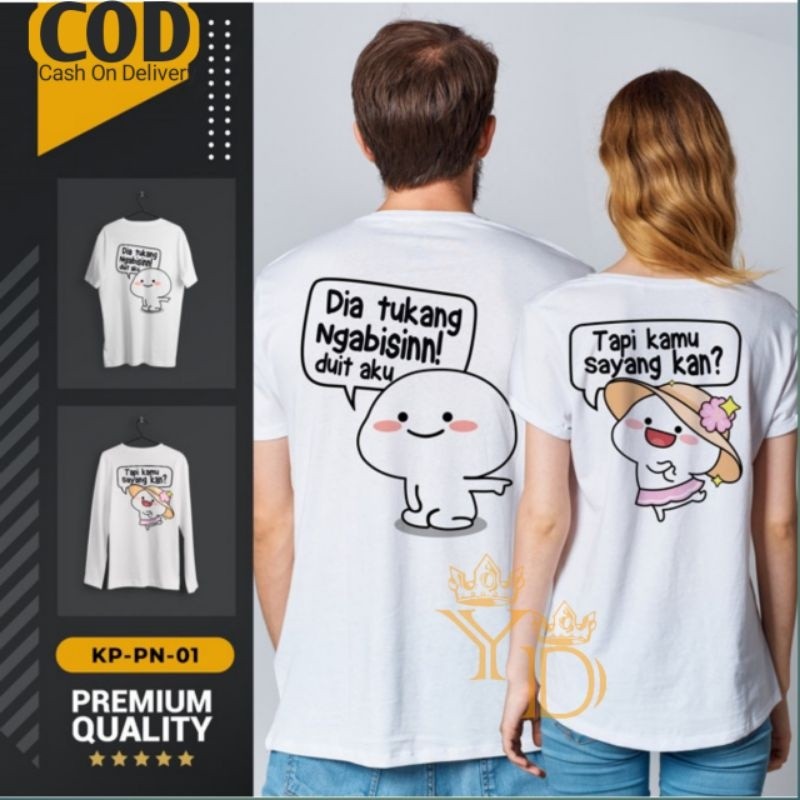 Kaos Couple Pentol 01 /Order 2 untuk couple/ Kaos Pasangan / Kaos Kata / Kaos Distro
