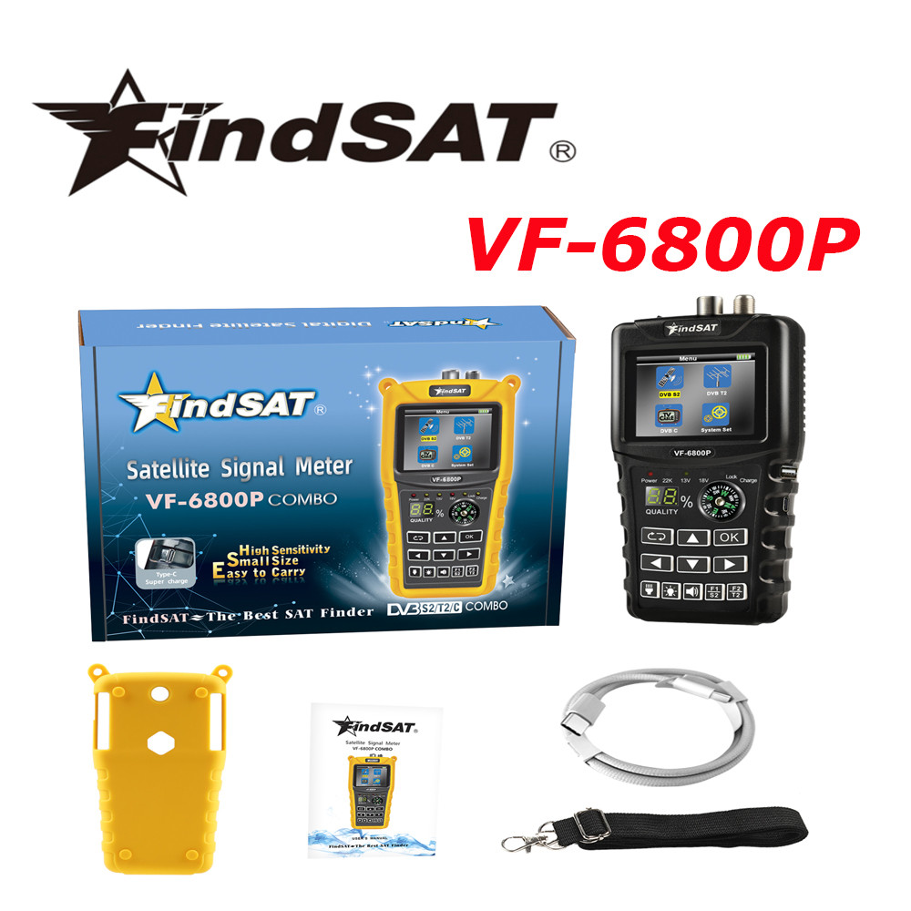 DVB-T2/DVB-S2/DVB-C Satellite Finder Meter Combo Support  Sat Finder Meter TV Receiver Dvbt2 Tuner V