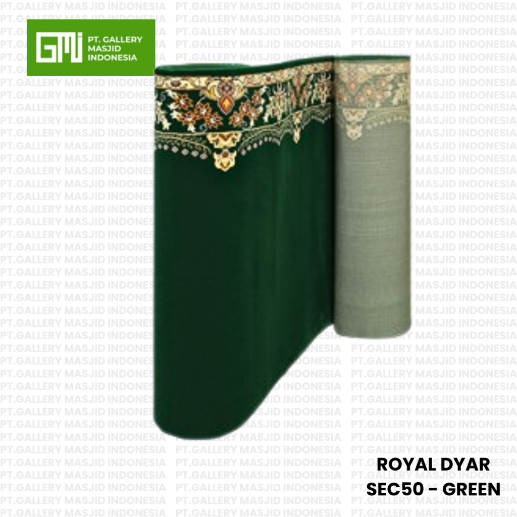 Karpet Masjid Tebal Meteran Turki Royal Dyar Polos / Karpet Untuk Masjid Premium Warna Hijau / Merah