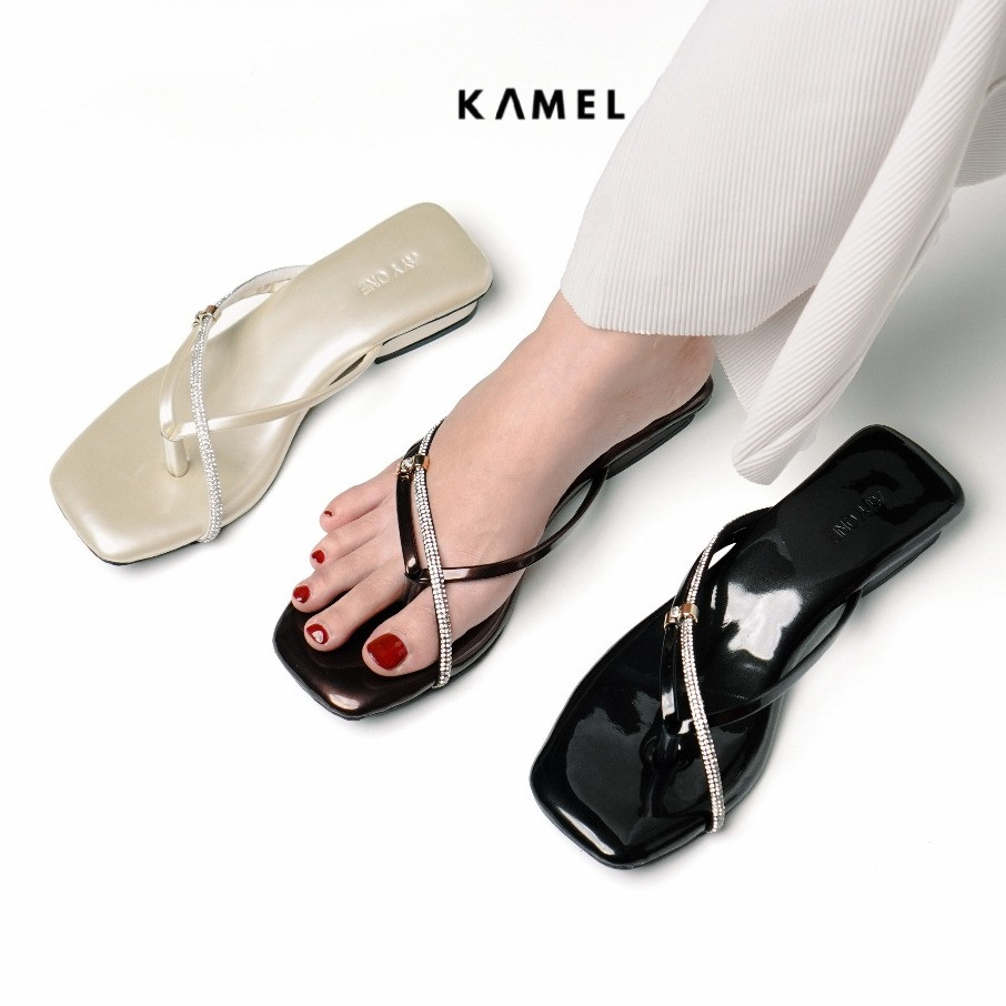 Kamel Clarissa Sandal Wanita Elegan Kekinian Korean Style Hak 2cm Empuk Anti Slip