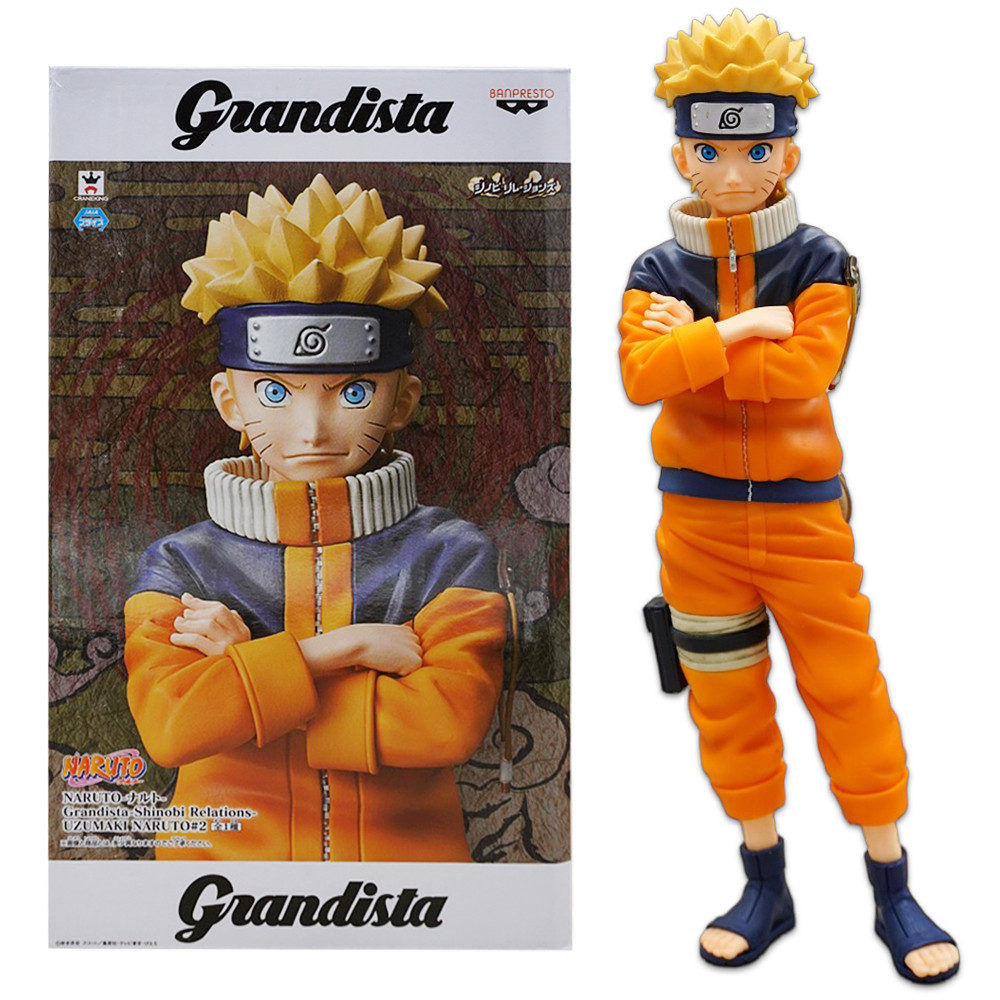 25CM Anime Naruto Shippuuden Uzumaki Naruto Figure Grandista Shinobi Relations Nero Interchangeable 